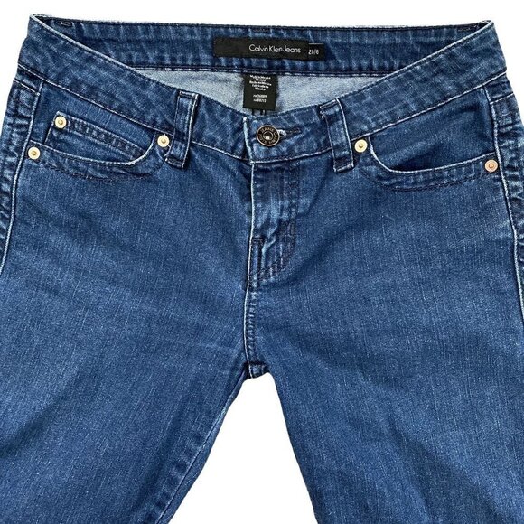 Calvin Klein Straight Denim Shorts | Blue | Size 28/6 - Picture 2 of 11